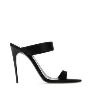 Saint Laurent Black Satin Martha Mule